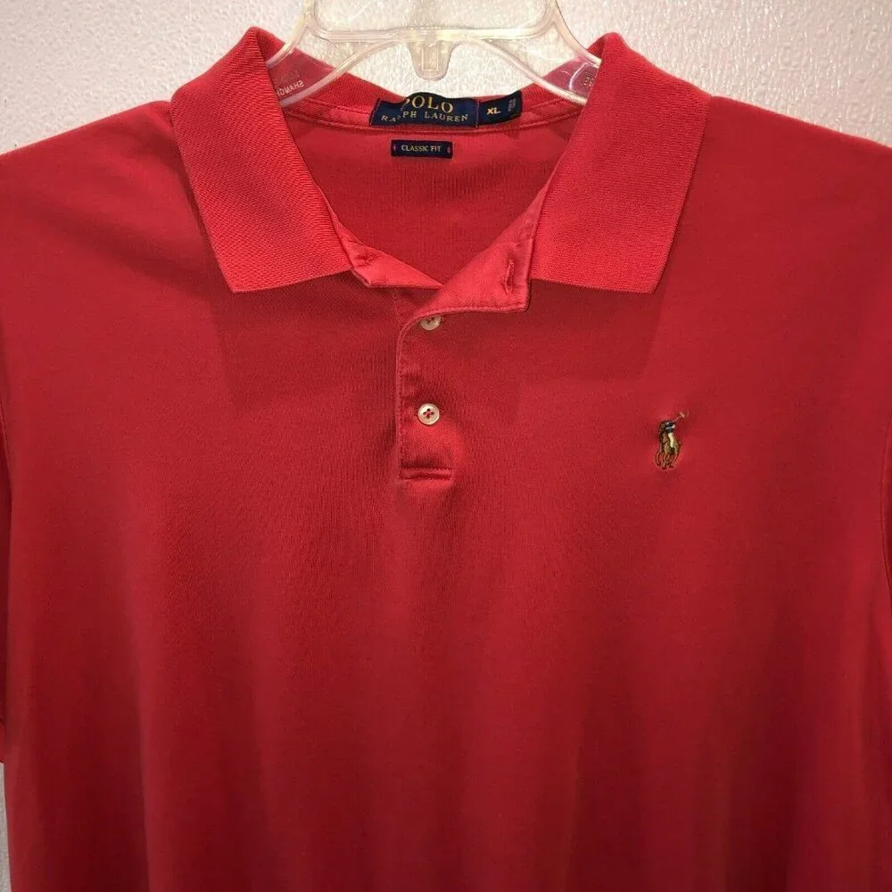 Polo Ralph Lauren Mens XL Lt. Red Classic Fit Short Sleeve Polo Shirt